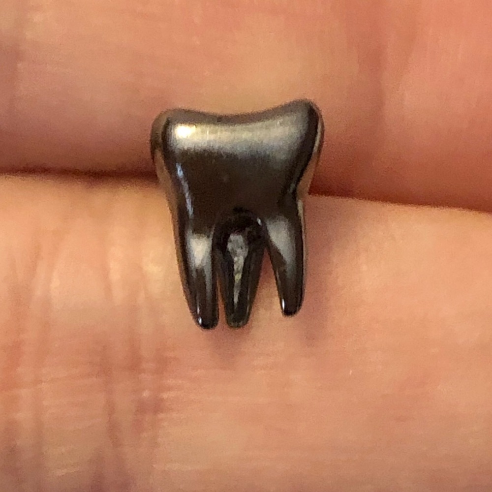 Stunning Titanium Stud Tooth Earring - image 3